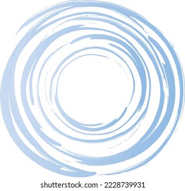 A circular blue frame that swirls like a paintbrush