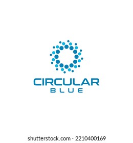 Circular Blue Logo Design Template