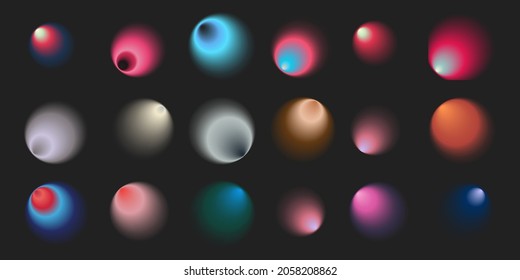 Circular blurred gradient collection  Vibrant soft blurry color gradients for modern design   trendy futuristic artworks  Gradient shapes set palette  Science  sci fi  modern   brutalist project 