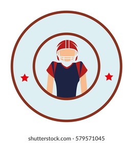 circular border with American football player