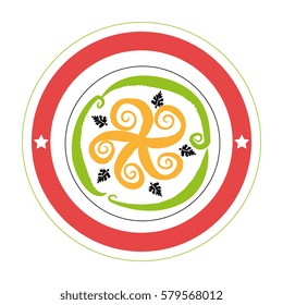 circular border with colorful octopus tentacles