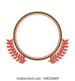 circular border with crown branch leaves