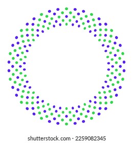 circular border round dotted line green blue purple tech graphic design vector illustration eps