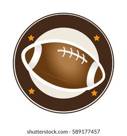 circular border with silhouette color with football ball in diagonal