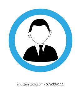 circular border with silhouette executive man