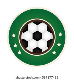 circular border with soccer ball with decorative stars