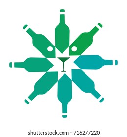 circular bottle logo design