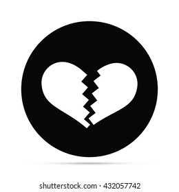 Circular Broken Heard Icon