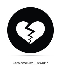 Circular Broken Heart Icon