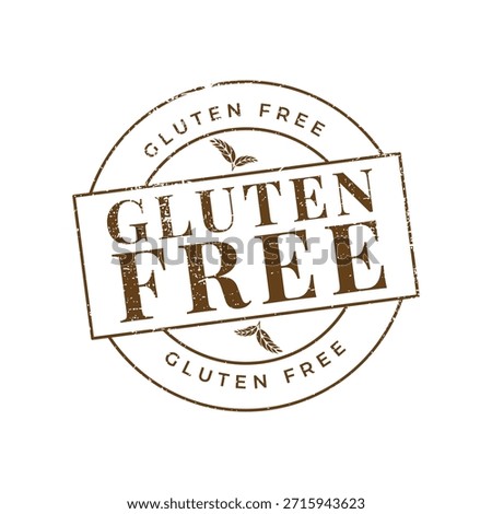Circular brown grunge rubber stamp mark with text Gluten Free vector