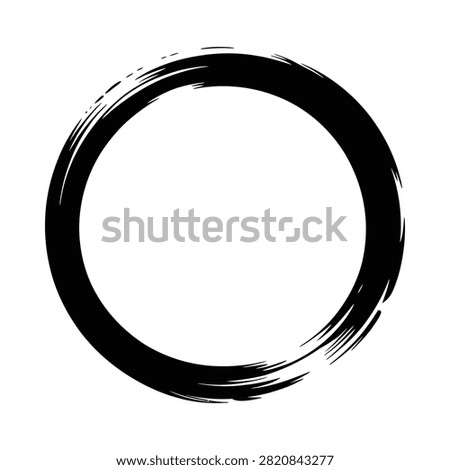 Circular brushstroke silhouette on a white background