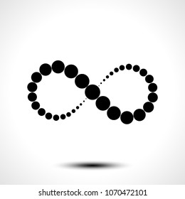 Circular bubble, embellished into a beautiful infinitely symbol. Vector illustration