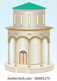 circular building of this type usually in the middle east, used to worship a small scale for local people 