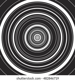 Circular bullseye black and white background of centered circles radiating from the middle