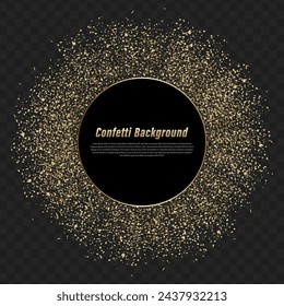 a circular burst of confetti, on a black background