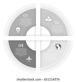 Circular business chart with four steps