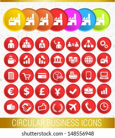CIRCULAR BUSINESS ICONS / Set of icons 