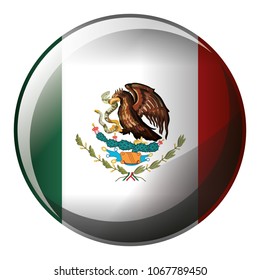 circular button with mexican flag