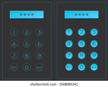 Circular buttons with numbers, web buttons in sky blue, number buttons vector.