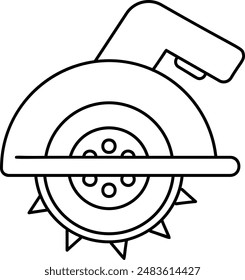 Circular or buzz saw outline concept, Portable sawmill vector icon design, Labor Day Symbol, 1st of May Sign, International Worker stock illustration