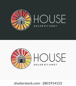 Circular Cabin Logo Design Vector 