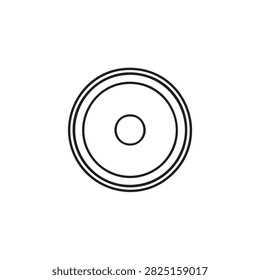 Circular canister outline with central opening a black and white line drawing cylinder container vessel
