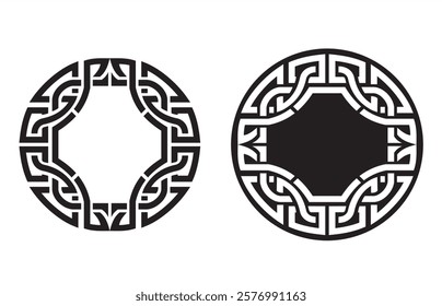 Circular Celtic Ornated Pattern in two variation