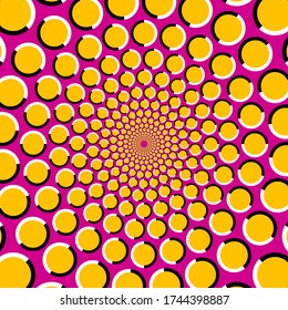 
Diseño centrífugo circular de ilusión óptica, imagen estática que se mueve