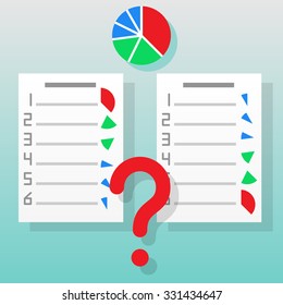 A circular chart divided into segments. Below are two lists of cases. One descends from larger to smaller, the second from the smallest to the largest. Planning of tasks and their execution order.