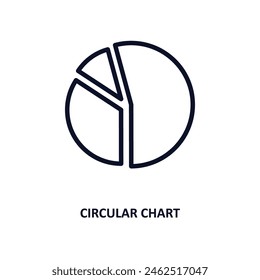 circular chart icon. Thin line circular chart icon from business and analytics collection. Outline vector isolated on white background. Editable circular chart symbol can be used web and mobile