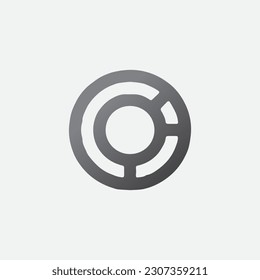 Circular Chart Icon Vector Editable Color