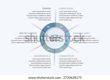 Circular chart infographic with six numbered segments