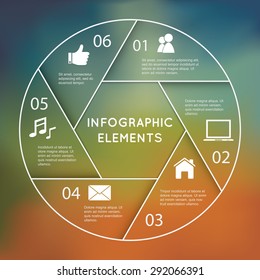 Circular Chart Infographic. Template for diagram, graph, presentation and chart.Business concept with 6 options, parts, steps or processes on the shade color background.