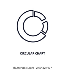 circular chart outline icon.  Thin line icon from business and analytics collection. Editable vector isolated on white background