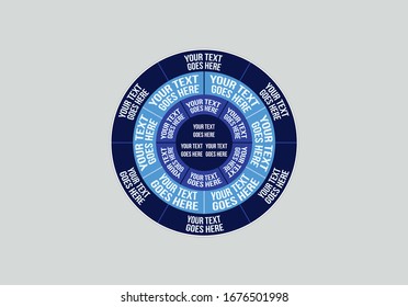 Circular chart template divided by segments 