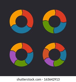 Circular Chart Template Set. Vector
