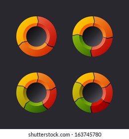 Circular Chart Template Set. Vector