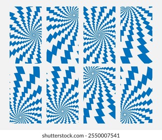 circular checkered y2k background element design collection