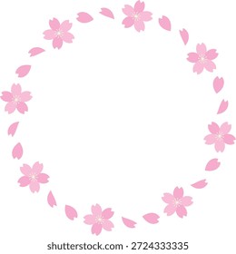 Ilustración de marco de flor de cerezo circular