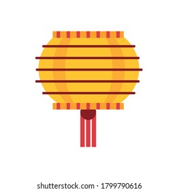 circular chinese lamp hanging moon festival decoration flat style vector illustration design