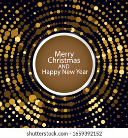 Circular christmas christmas banner, vector art illustration.