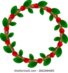 MARCO CIRCULAR DE DECORACIÓN DE NAVIDAD CON HOJAS Y BLOSSOMS
