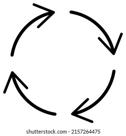 Circular, circle arrow element as recycling, update, refresh and reload icon, symbol