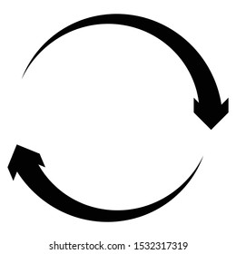 Circular, Circle Arrow Right. Radial Arrow Icon, Symbol. Clockwise Rotate, Twirl, Twist Concept Element. Spin, Vortex Pointer. Whirlpool, Loop Cursor Shape