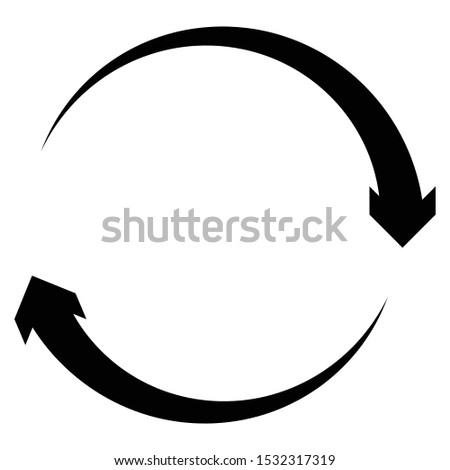 Circular, circle arrow right. Radial arrow icon, symbol. Clockwise rotate, twirl, twist concept element. Spin, vortex pointer. Whirlpool, loop cursor shape