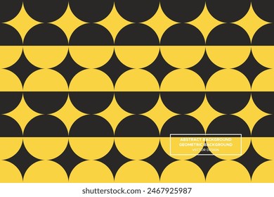 Circular and Circle Shapes and Designs Yellow and Black Colors Geometric Pattern Abstract Pattern Seamless 