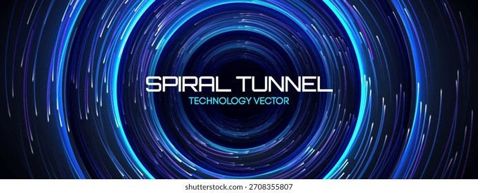 Kreisförmige Kreis-Tech mit Spirale abstrakte Linie Muster Whirlpool und Hintergrund radial. Business Neon Umriss mit modernem Design dunkle Fantasy-Geometrie und Flow-Hintergrund. Zukünftige Drehform