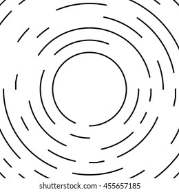 Circular, circling, spiral lines. Irregular asymmetric monochrome pattern, element