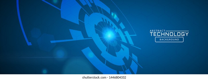 Circular circuit board digital technology concept, Abstract futuristic on color background