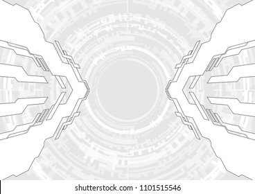 Circular circuit line, Technology abstract and communication concept, Vector illustration background.